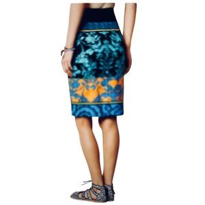 Plenty by Tracy Reese Cotton Blend Knit Colorblock Floral Pencil Skirt.Size 2